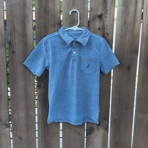 NAUTICA | Boys Blue Polo Style Collared Short Sleeve Shirt L 6